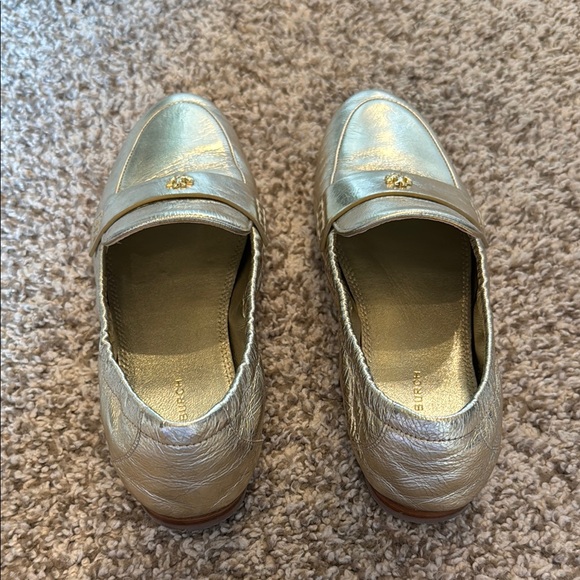 Tory Burch Gold Loafers - Picture 2 of 4